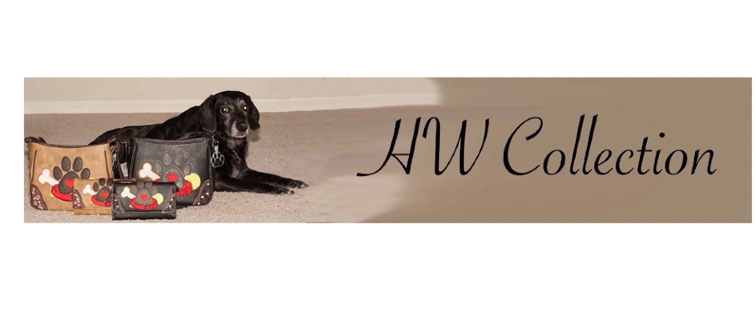 Dog paw print crossbody purse and wallet with black rescue lab