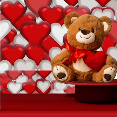 Teddy Bear Stuffed Animal Soft Plush Toy Brown Heart Gift 9"