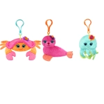 First & Main 3 Plush Toy Sea Backpack Purse Clips Charms 4"