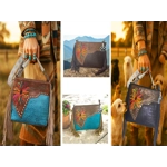 Western Fringe Crossbody Purse-Vegan Leather Boho Bag Cowgirl Shoulder Handbag Embroidered Flower