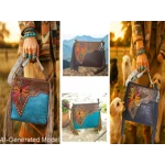 Western Fringe Crossbody Purse-Vegan Leather Boho Bag Cowgirl Shoulder Handbag Embroidered Flower
