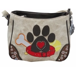 Dog Paw Print Crossbody Purse-Western Shoulder Handbag for Pet Moms