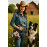 Dog Paw Print Purse Wallet Set-Western Crossbody Shoulder Bag Combo for Pet Moms