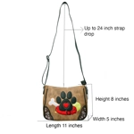 Dog Paw Print Crossbody Purse-Western Shoulder Handbag for Pet Moms
