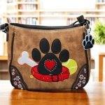 Dog Paw Print Purse Wallet Set-Western Crossbody Shoulder Bag Combo for Pet Moms