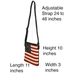 USA American Flag Stars Stripes Concealed Carry Purse Crossbody Handbag