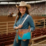 Western Fringe Crossbody Purse-Vegan Leather Boho Bag Cowgirl Shoulder Handbag Embroidered Flower