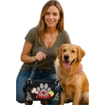 Dog Paw Print Handbag-Western Shoulder Purse for Pet Moms