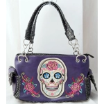 Sugar Skull Roses Day of the Dead Western Shoulder Bag Conceal Carry