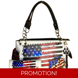 USA American Flag Purse and Wallet Set-Patriotic Stars and..