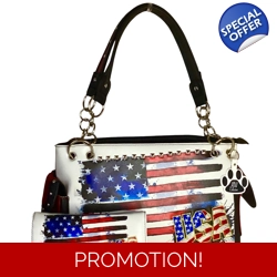 USA American Flag Purse and Wallet Set-Patriotic..