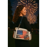 USA American Flag Purse and Wallet Set-Patriotic Stars and Stripes Shoulder Bag Women