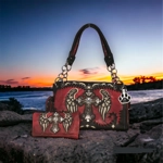 Western Handbag Rhinestone Cross Wings Conceal Carry Purse Wallet