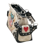 Western Colorful Owl Purse Art Hearts Concealed Carry Shoulder Handbag
