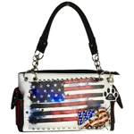 USA American Flag Purse and Wallet Set-Patriotic Stars and Stripes Shoulder Bag Women