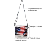 USA Embroidered American Flag Purse Stars Stripes Concealed Carry Crossbody Handbag