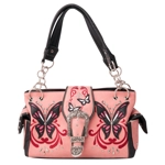 Western Butterfly Handbag Buckle Concealed Carry Purse Bag
