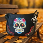 Sugar Skull Crossbody Purse - Day of the Dead Shoulder Bag for women Gothic
