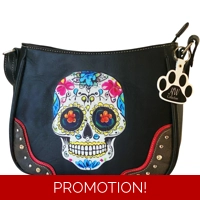 Sugar Skull Crossbody Purse - Day of the Dead Sh..