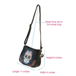 Sugar Skull Crossbody Purse - Day of the Dead Shoulder Bag for women Gothic