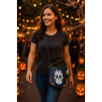 Sugar Skull Crossbody Purse - Day of the Dead Shoulder Bag for women Gothic