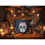 Sugar Skull Crossbody Purse - Day of the Dead Shoulder Bag for women Gothic