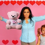 Teddy Bear Stuffed Animal I Love You Mom T-Shirt Plush Toy Pink, 9"