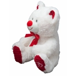 Teddy Bear Stuffed Animal Soft Plush Toy Corduroy Hearts Gift White 11"