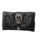 Western Style Wallet Cowgirl Buckle Crossbody Wristlet Clutch Country Trifold Women