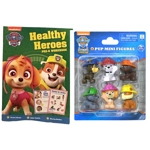 Paw Patrol Set 6 Mini Rescue Figurines Figures Zuma Skye Marshall Chase & Book