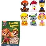 Paw Patrol Set 6 Mini Rescue Figurines Figures Zuma Skye Marshall Chase & Book