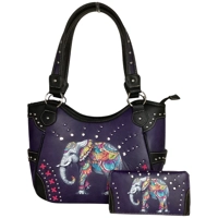 Elephant Purse and Wallet Set-Boho Vegan Leather..
