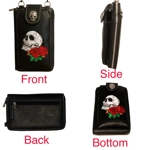 Small Cell Phone Purse Wallet Crossbody Bag For Women Skull Cellphone Holder Card Slots Clutch