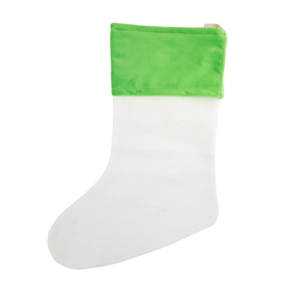 Green on White Sublimation Santa Stocking