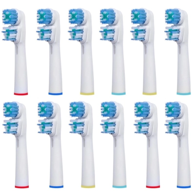 12 Oral B-Compatible Toothbrush Heads - Dual Head 12 Oral B-Compatible Toothbrush Heads - Dual Head