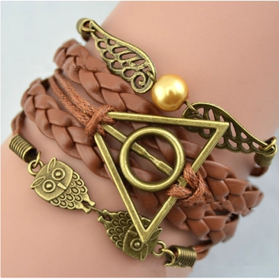 Harry Potter Inspired Brass & Leather Snitch Bracelet Harry Potter Inspired Brass & Leather Snitch Bracelet