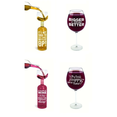 NOVELTY WINE GLASSES - 4 OPTIONS NOVELTY WINE GLASSES - 4 OPTIONS