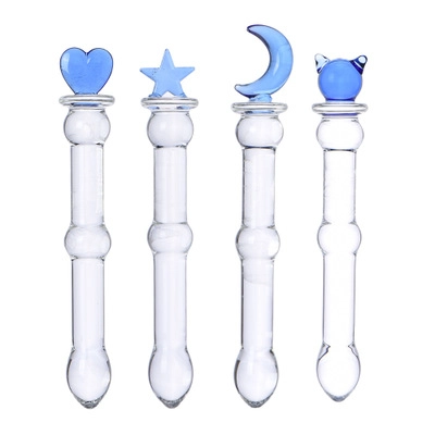 Glass Wand Dildo - Star Moon Heart Bear Shapes Available Glass Wand Dildo - Star Moon Heart Bear Shapes Available