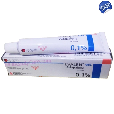 Evalen Adapalene 0.1 Gel For Acne Vulgaris Pimples Keratosis Pilaris title=