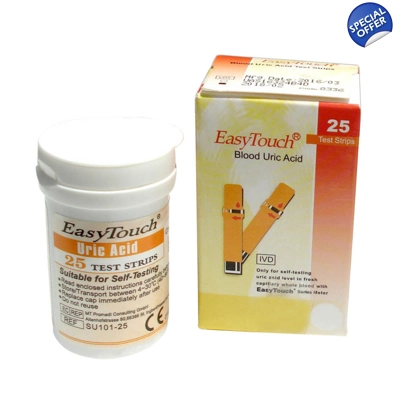 25 Test Strips Easy Touch Uric Acid Monitor Control Check Meter title=