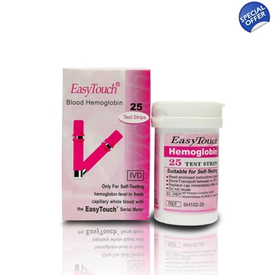 25 Test Strips Easy Touch Hemoglobin Monitor Control Check Meter title=