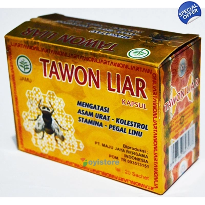 Tawon Liar for Cure Gout Cholesterol and Stamina 40 Capsules title=