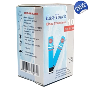 10 Test Strips Easy Touch Cholesterol Monitor Control Check Meter