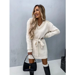 GET 1084 Pletena haljina tunika s perlicama