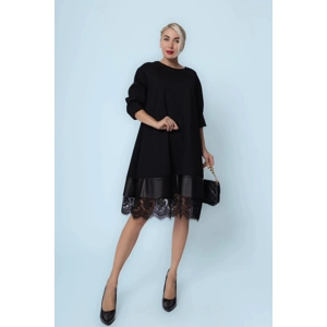 GET 833 Haljina tunika sa čipkom i kožom