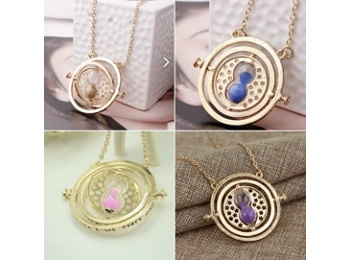 Harry Potter inspired time turner necklace with hourglass and sand - 4 colours