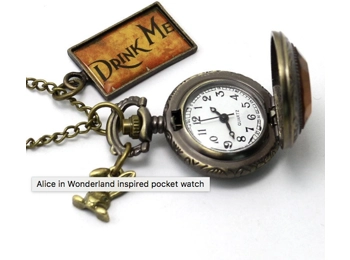 Alice in Wonderland inspired pocket watch