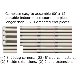 Complete 60 ft X 12 ft Indoor Bocce Game Package
