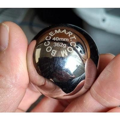 Chrome Steel Heavy Official Size Pallino - 3x Weight title=