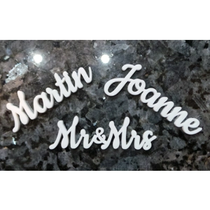 White Acrylic Wedding Seating Place Names